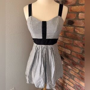 Grey and White Striped Dress